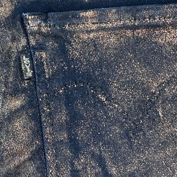 LEVI'S Foil Coated Low Rise Shimmer Leggings Jeggings Sz 26 Copper - Picture 5 of 5